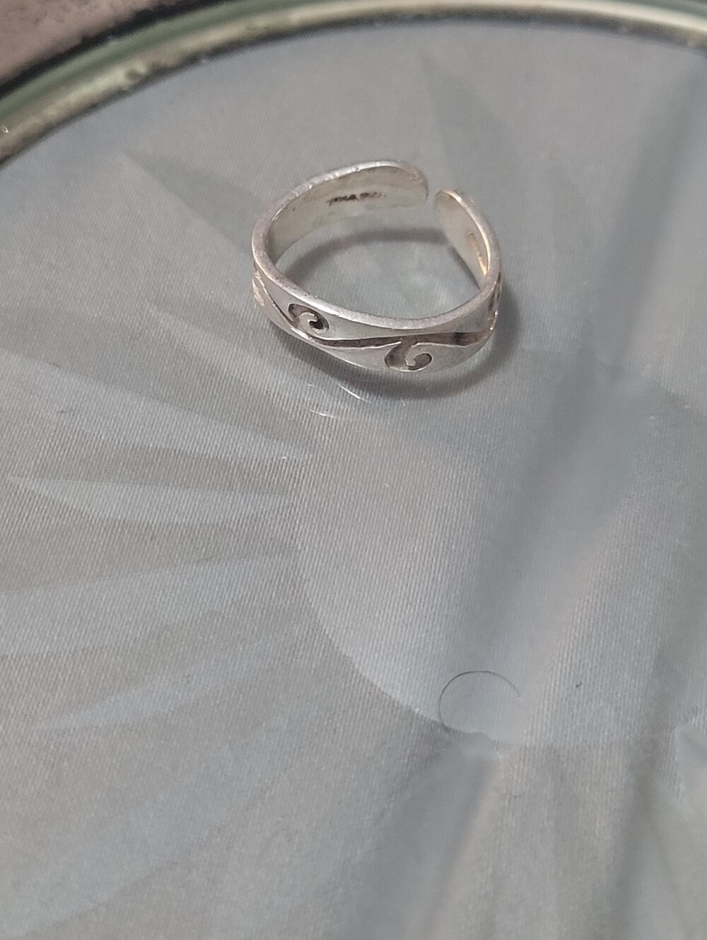 Sterling Silver Open Wave Band Ring - Silver